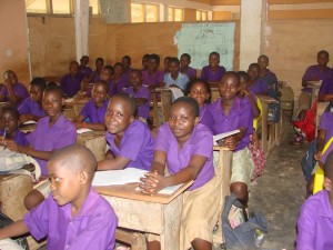Students learning science in Volta Region, Ghana